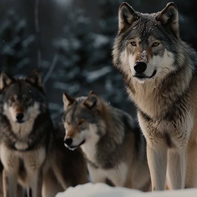 Wolf Pack em Winter Snow Jigsee Quebra-cabeça (Criador carregado)