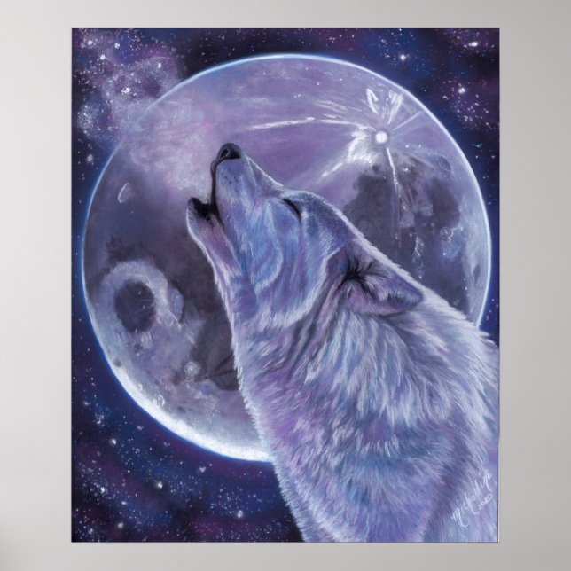 Wolf Poster - Lobo Solitário de Michaeline McDonal (Frente)