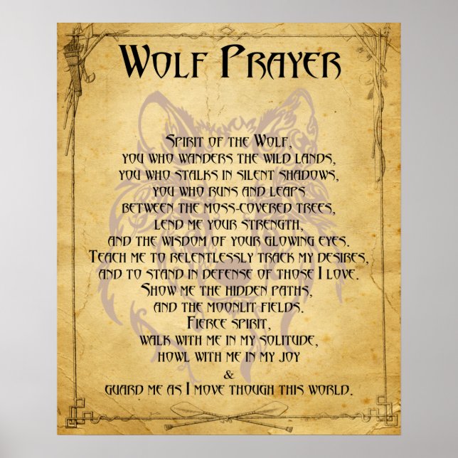 Wolf Prayer Poster (Frente)