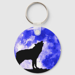 Wolf Silhouette e Blue Moon Chaveiro