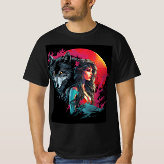 Wolf Sister T-Shirt - Mulher Mística e Animal Espi