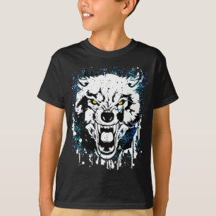 Wolf T-Shirt   Desenho Colorido de Lobos   Azul es