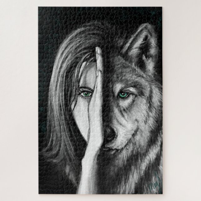 Wolf Woman - Emotion Acrylic Jigsee Quebra-cabeça (Vertical)