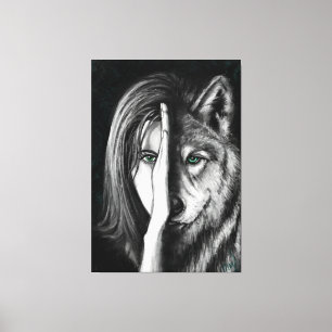 Wolf Woman - Emotion Canvas Print - Pintura