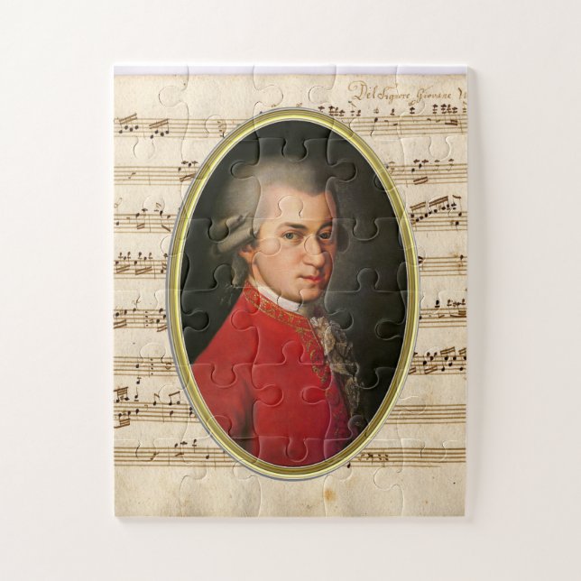 Wolfgang Amadeus Mozart Retrato Quebra-cabeça (Vertical)