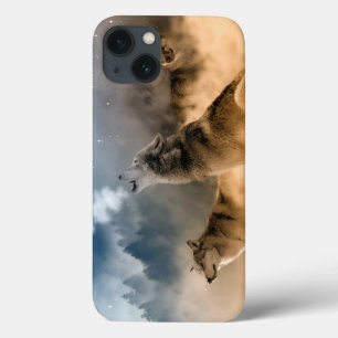 Wolves Howling em Moon iPad Case
