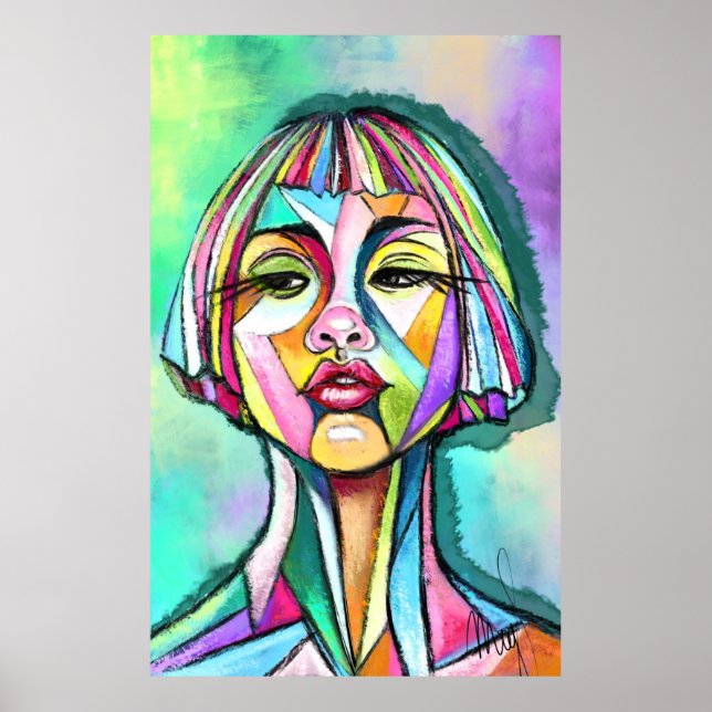 Woman Cubism Art Style Poster (Frente)