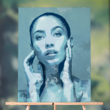 "Woman in Blue" Premium Canvas 