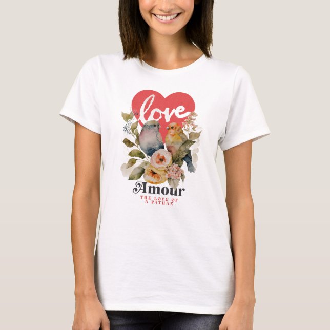  Women's Basic T-Shirt amour afghan (Frente)