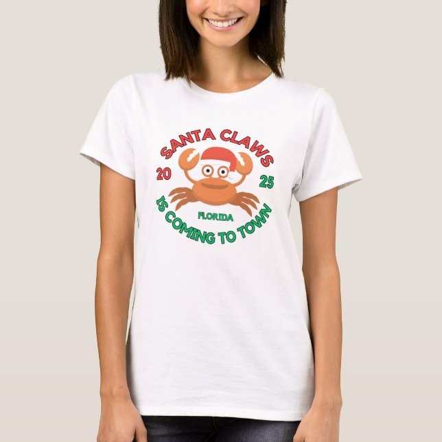Women's Florida Christmas Santa Claws T-Shirt (Frente)