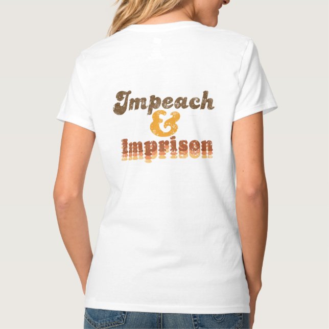 Women's Impeach & Imprison V-Neck T-Shirt (Verso)