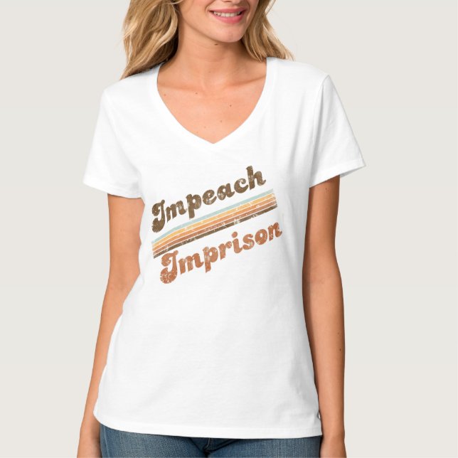 Women's Impeach | Imprison V-Neck T-Shirt (Frente)