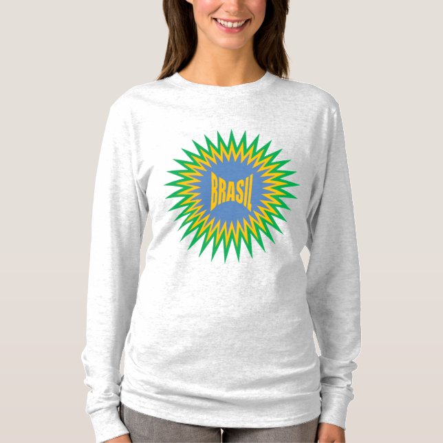 Women's Long Sleeve T-Shirt ash  SUN  BRASIL (Frente)