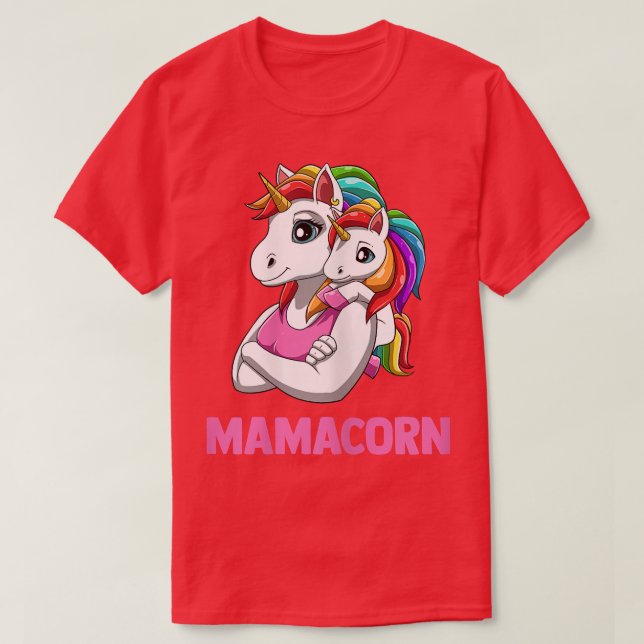 Womens Mamacorn - Mother Daughter Unicorns T-Shirt (Frente do Design)