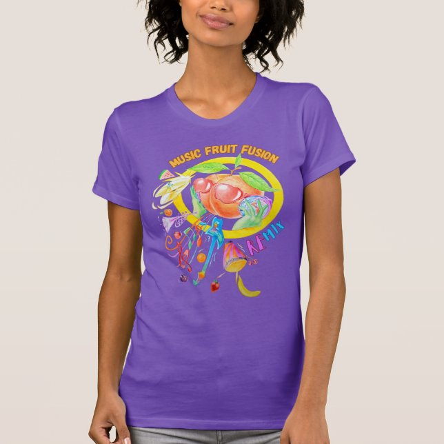 Women's Music Fruit Fusion Designed T-shirt  (Frente)