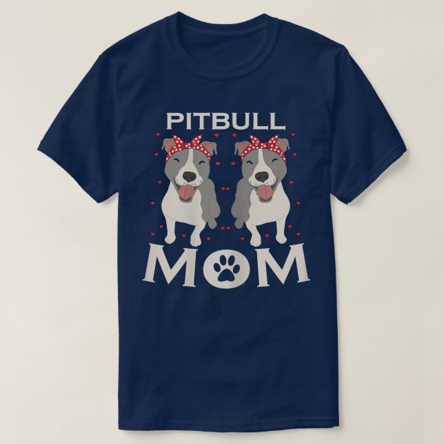 Womens Pitbull Mom - Funny Pit Bull Dog T-Shirt Co (Frente do Design)