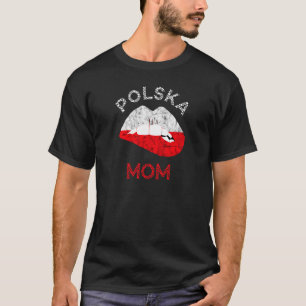 Womens Polska Mãe Lip Polônia Bandeira Raízes Polo