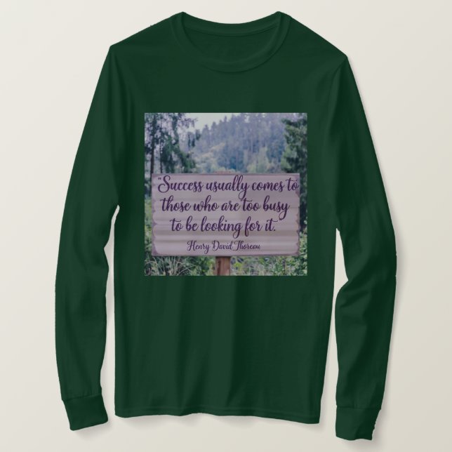Womens Success Thoreau Citação T-Shirt (Frente do Design)