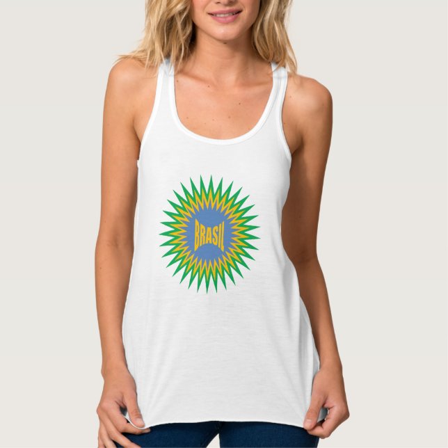  Women's Tank Top white  SUN  BRASIL  (Frente)