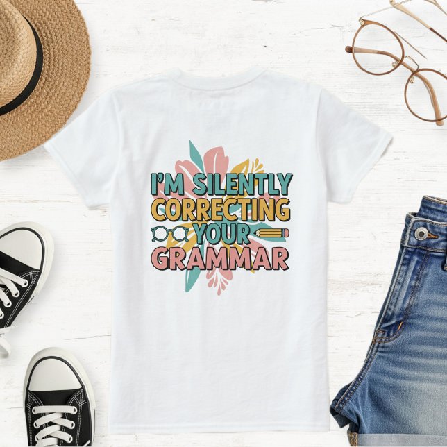 Women's White T-Shirt with Irony and Funny Sarcast (Criador carregado)