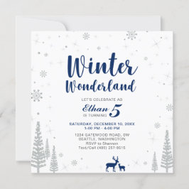 Wonderland de inverno - Convite ao Aniversário de 