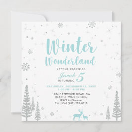Wonderland de inverno - Convite ao Aniversário de 