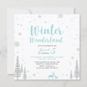 Wonderland de inverno - Convite ao Aniversário de