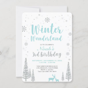 Wonderland de inverno - Convite para aniversário 