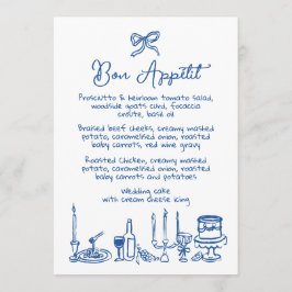 WONDERLAND Mão desenhada Menu de Casamento Editáve