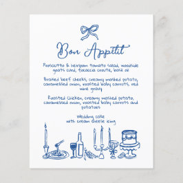 WONDERLAND Mão desenhada Menu de Casamento Editáve