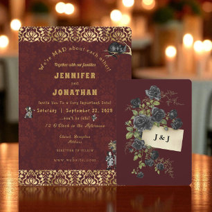 Wonderland Whimsy Dourado, Convite para Casamento 