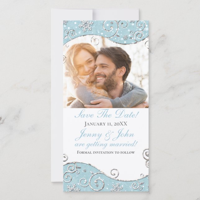 Wonderland Winter Snowflakes Cartão com fotos (Frente)