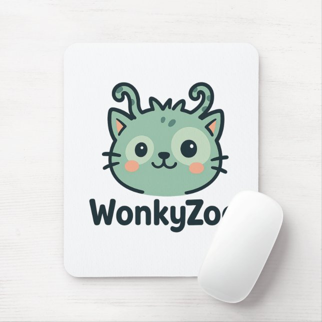 Wonky Zoo Cat Mousepad | Acessório Engraçado de Me (Com mouse)