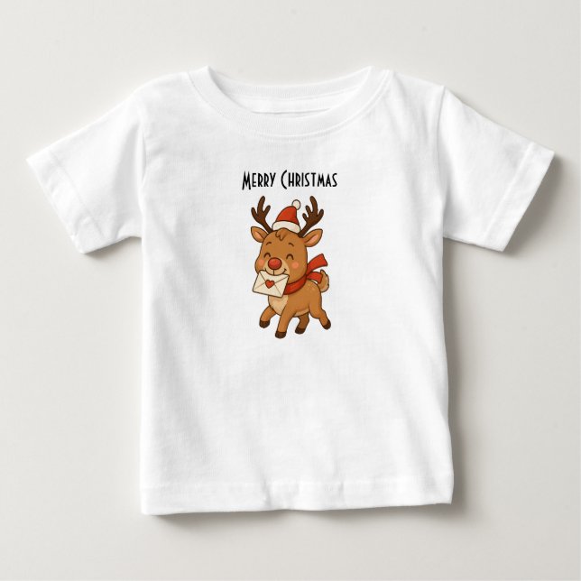 Wonky Zoo Toddler T-Shirt – Cute Reindeer (Frente)
