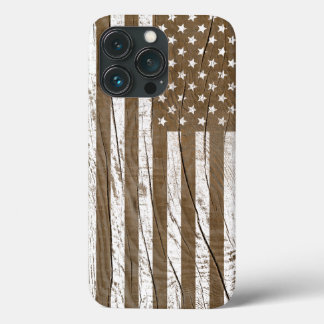 Wood Grain Grunge American Flag