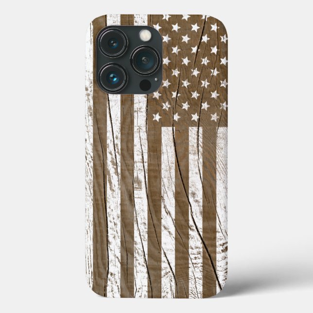 Wood Grain Grunge American Flag (Verso)