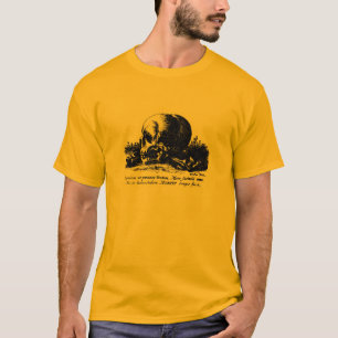 Woodcut do crânio - t-shirt (o Dia das Bruxas?)