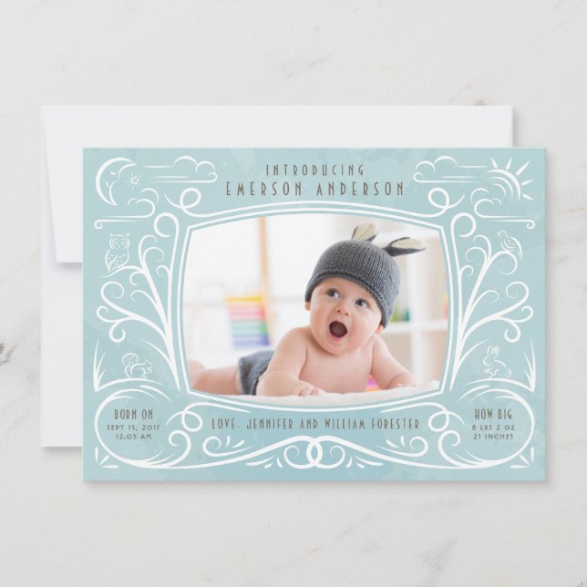 Woodland Amigos Nascimento Garoto de Anúncio (Frente)