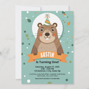 Woodland Animal Birthday - Convite para Crianças