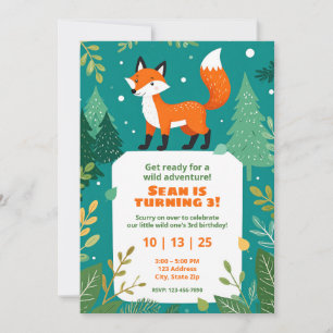 Woodland Animal Birthday - Convite para Crianças