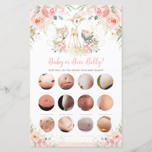 Woodland Animal Floral Baby ou Beer Belly Game
