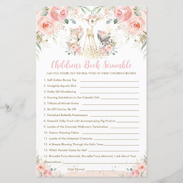 Woodland Animal Floral — Livro Infantil (Frente)