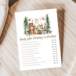 Woodland Animals Baby Shower Guess Who Game
