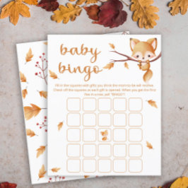Woodland Autumn Baby Fox baby bingo