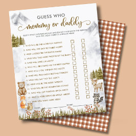 Woodland Baby Shower Mommy or Daddy Party Games