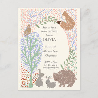 Woodland cria convite para chás de fraldas animais