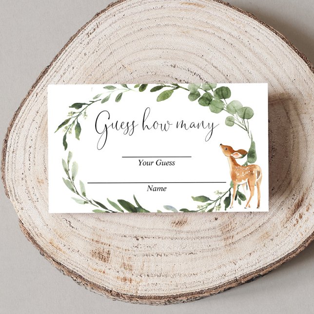 Woodland Deer adivinha quantos cartões de chá de f (Criador carregado)