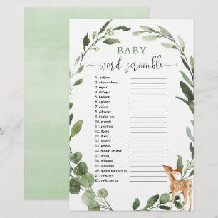 Woodland Deer Baby scraps jogo de chá de fraldas