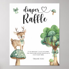 Woodland Deer - poster de rifa fralda