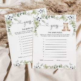 Woodland eucalyptus adivinha o cartão de comida be